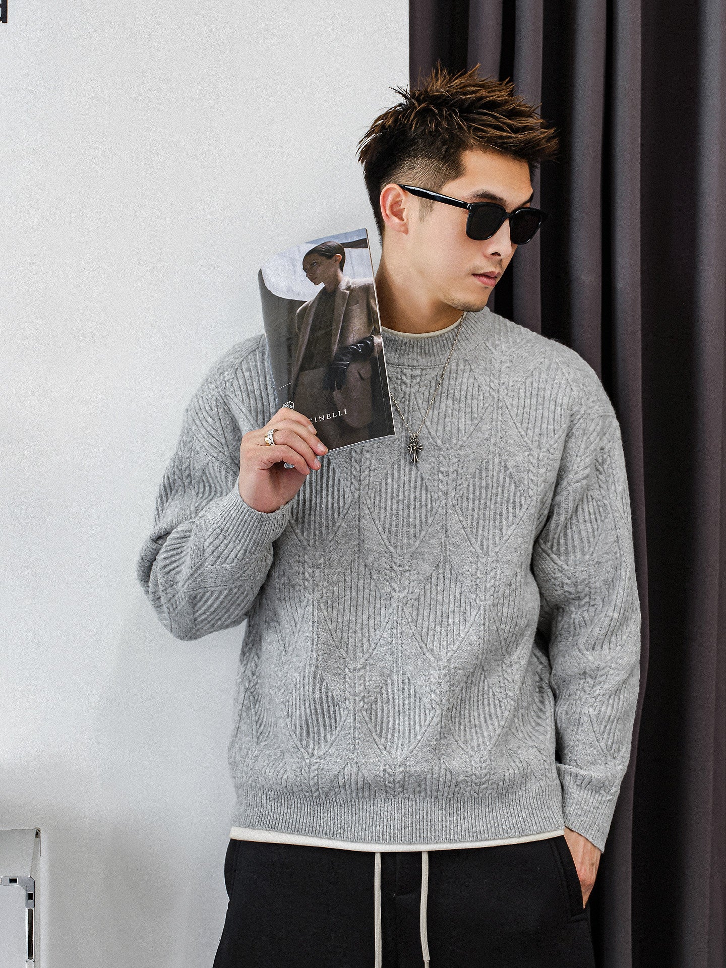 ツイストパターンニットジャンパー