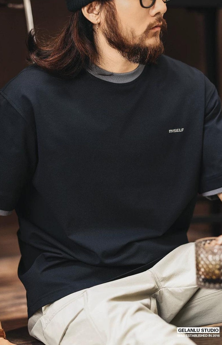 アイスシルク カラーブロック Tシャツ