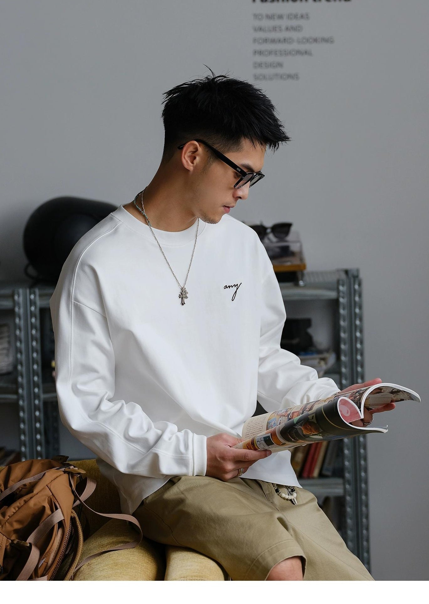 Embroidered Long-Sleeve T-Shirt
