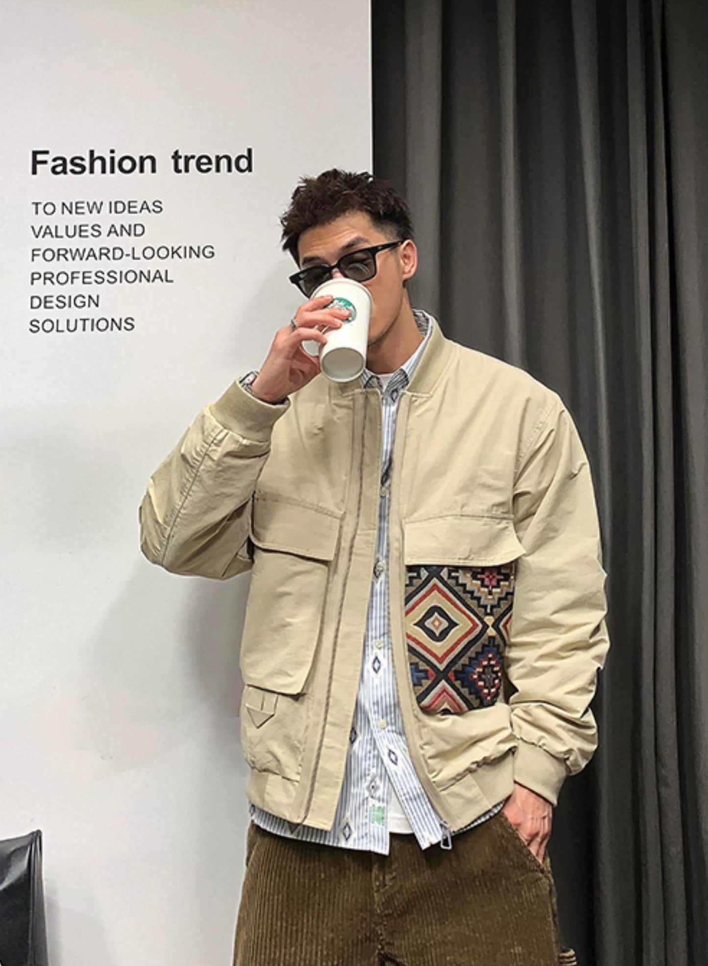 Trendy Color Block Baseball Jacket