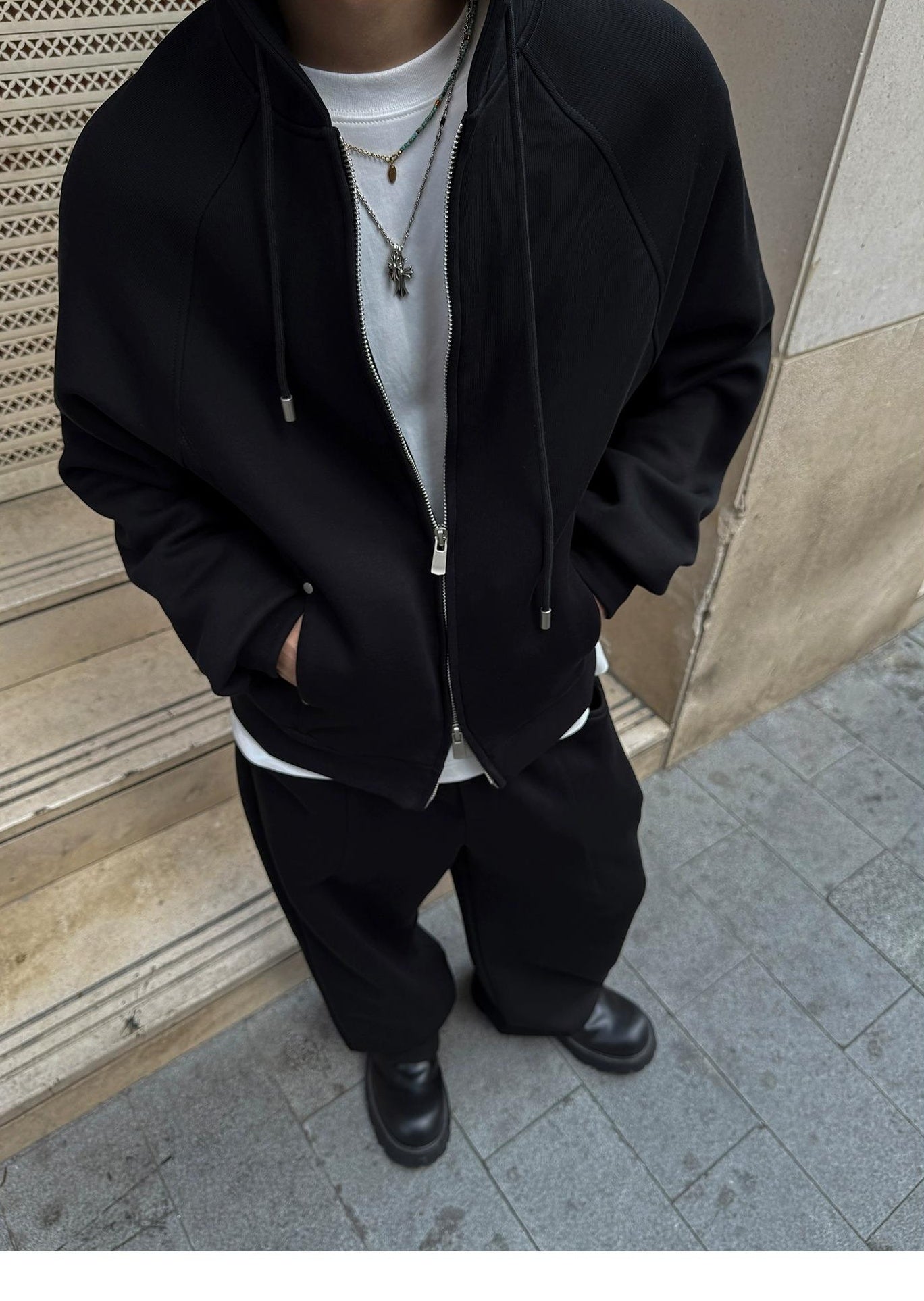 Double Zip Hooded Cardigan