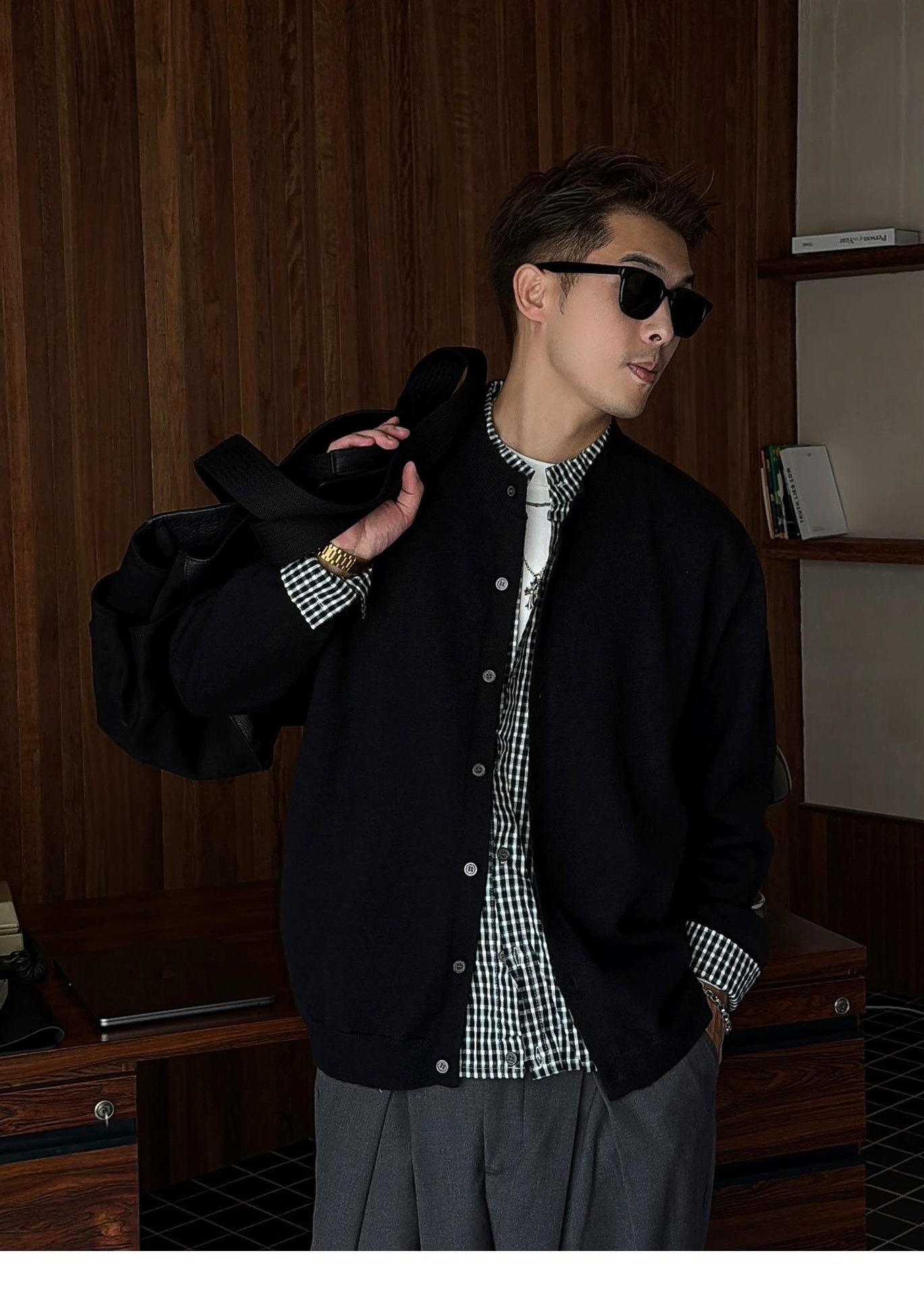 Heavyweight knit cardigan