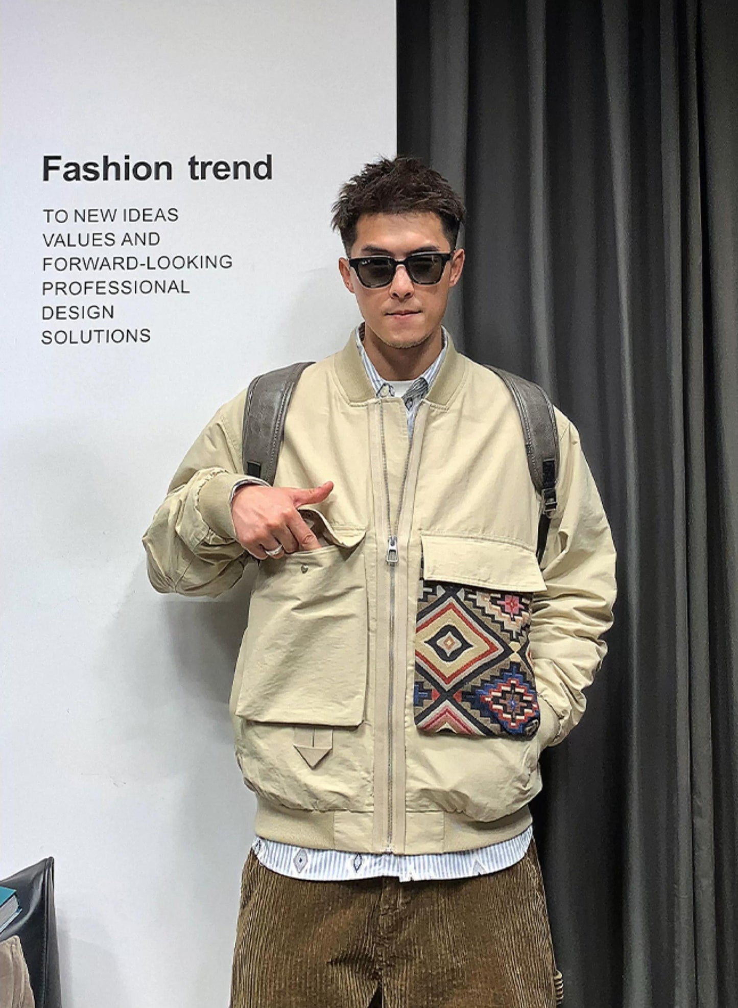 Trendy Color Block Baseball Jacket
