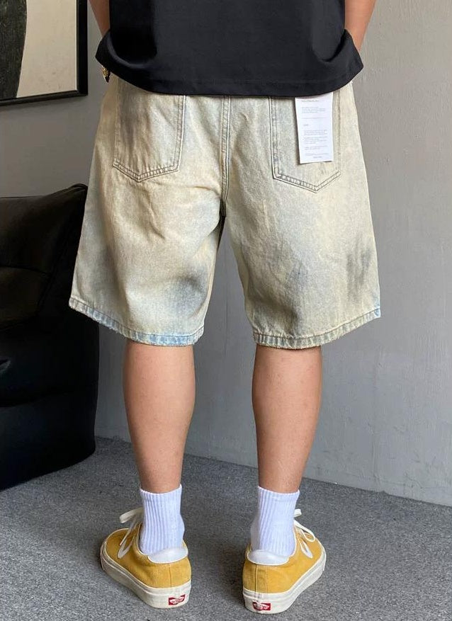 Distressed Denim Shorts