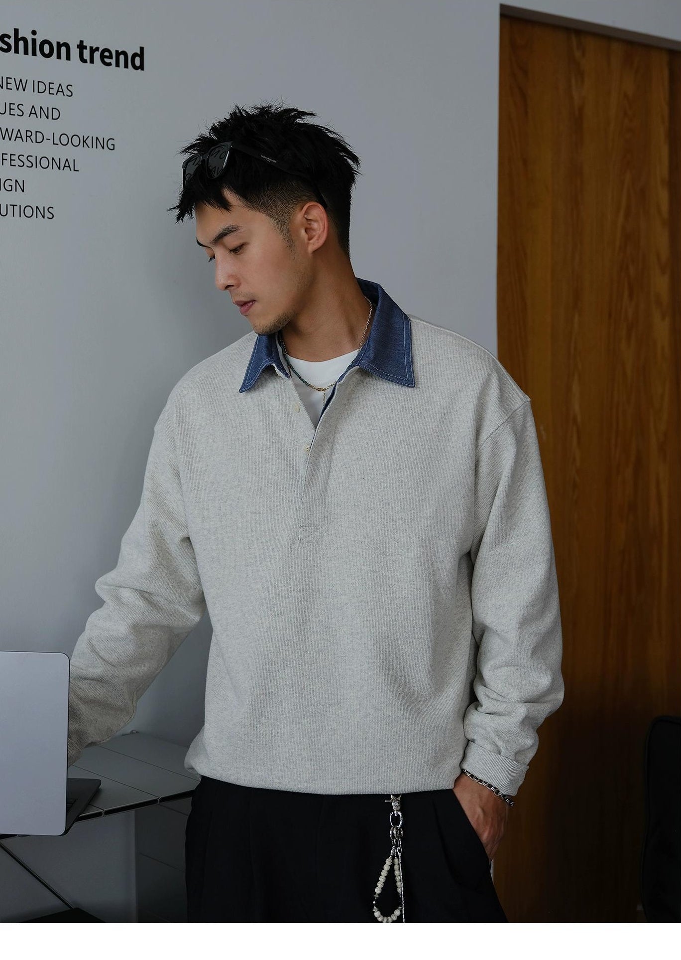 Casual Lapel Sweatshirt