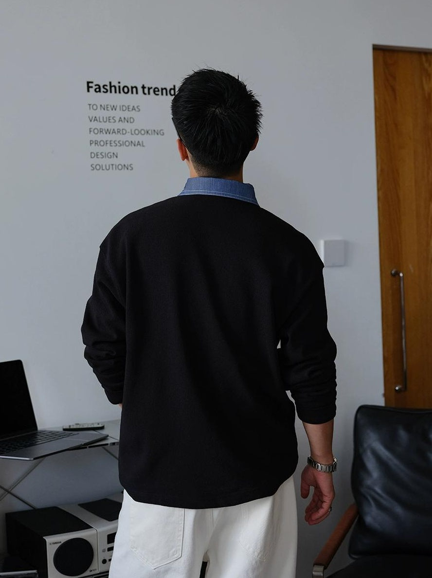 Casual Lapel Sweatshirt