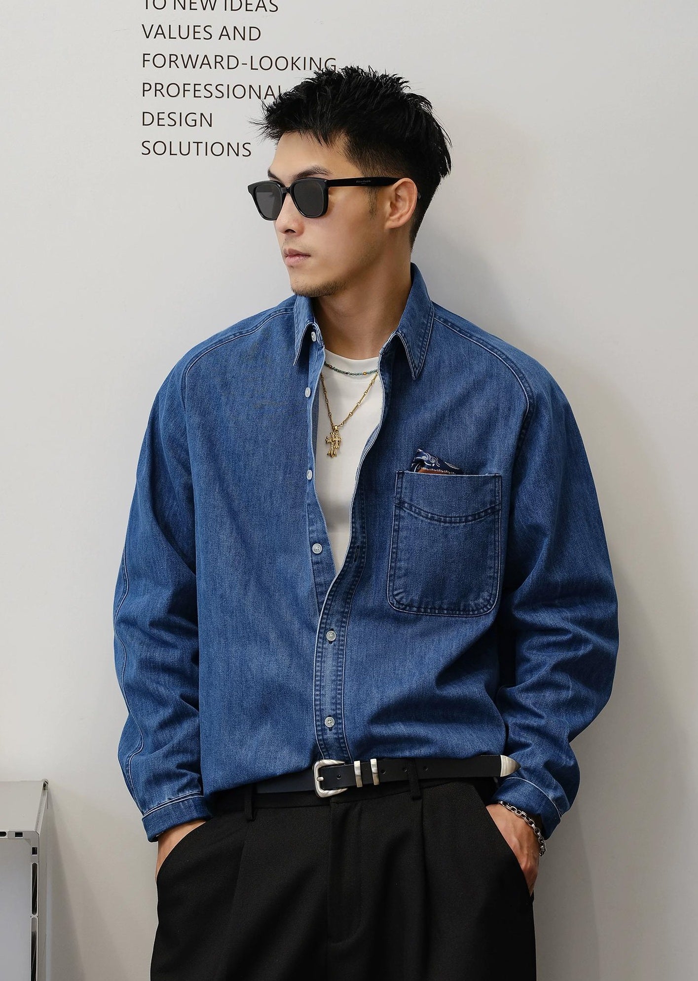 Blue Denim Long Sleeve Shirt
