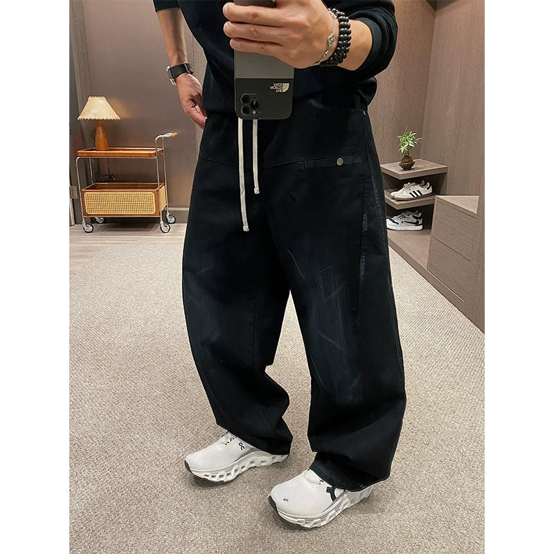 Retro Tie-Dye Wide-Leg Pants