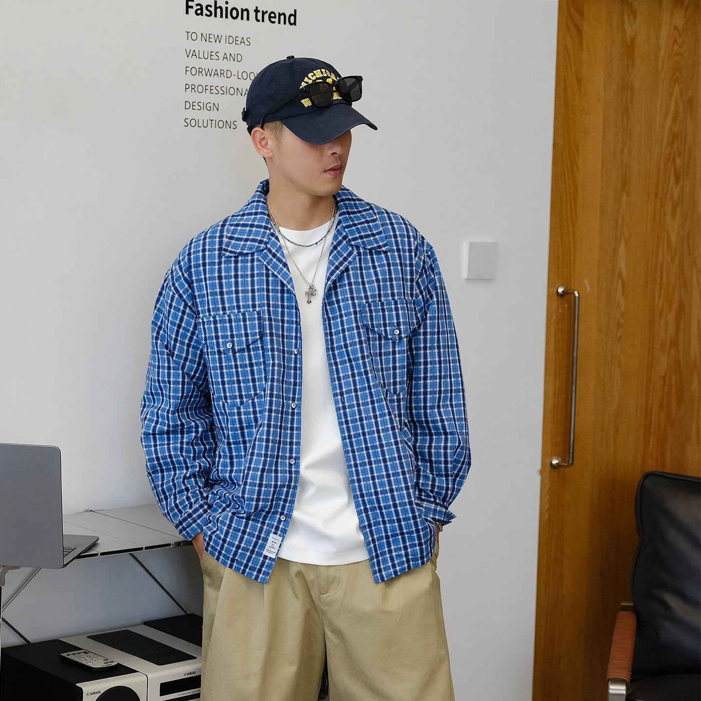 Patchwork Check Long Sleeve Shirt