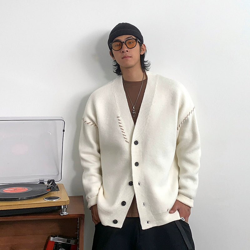 Heavyweight V-neck cardigan