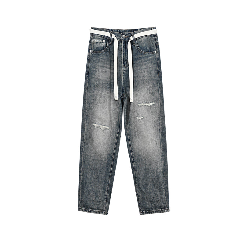 レトロリップドカジュアルフィットジーンズ