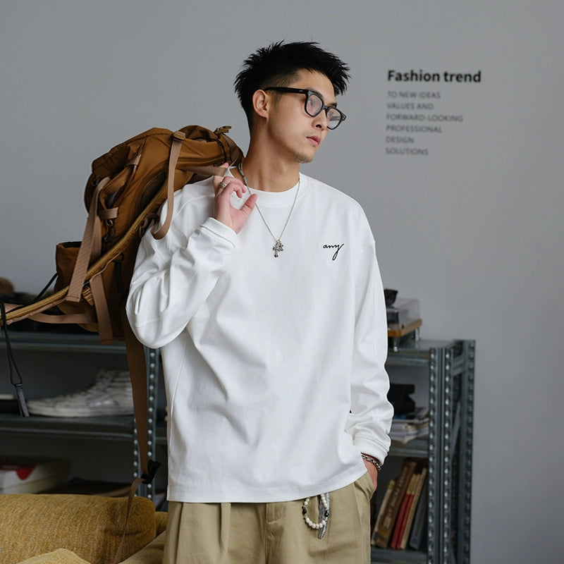 Embroidered Long-Sleeve T-Shirt