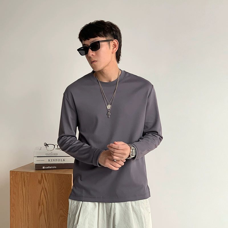 通気性綿ロングスリーブTシャツ