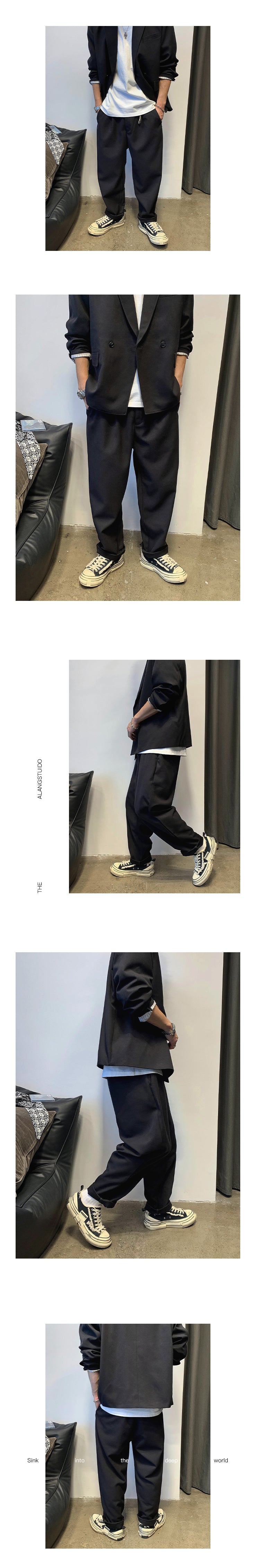 【セットアップ割】キューバンカラースーツ&パンツ ブラック