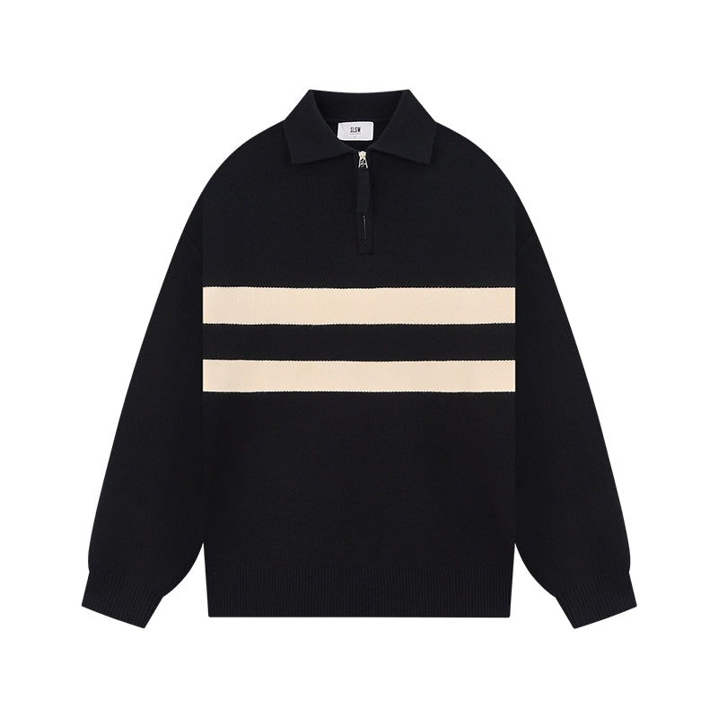 American color zip pullover jumper knit