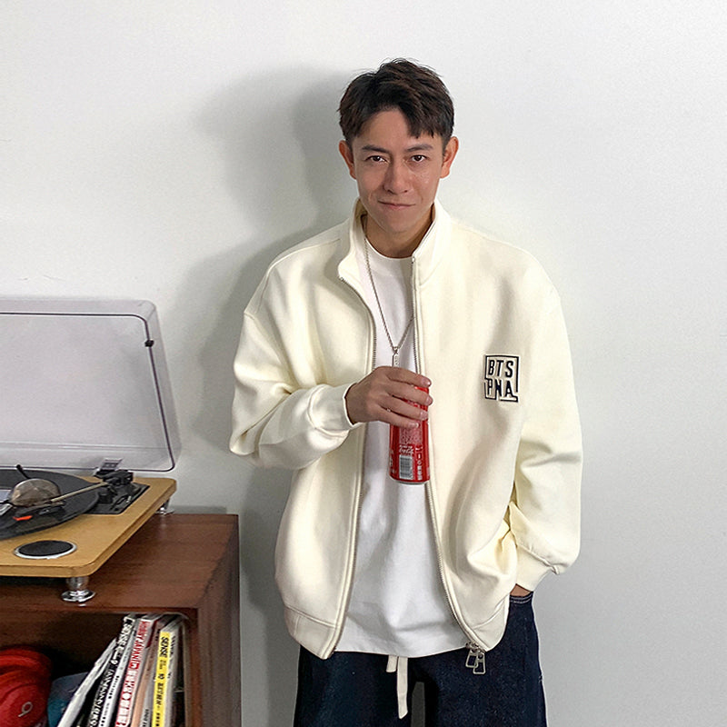 Long stand-up collar sports jacket