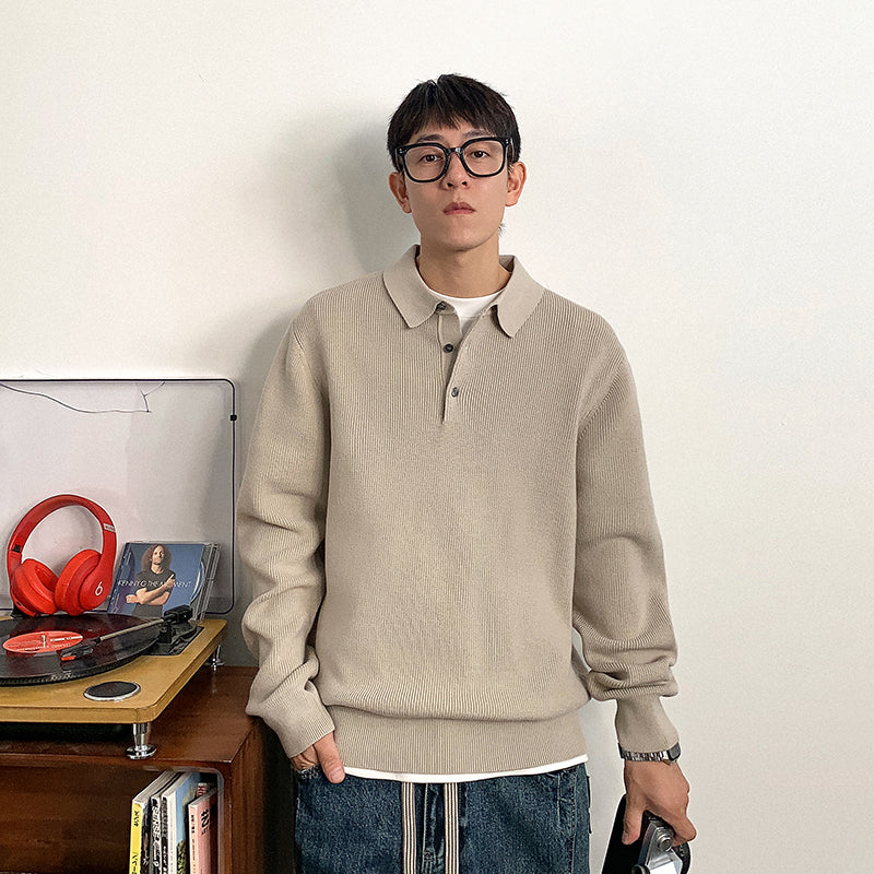 Casual knit henley pullover