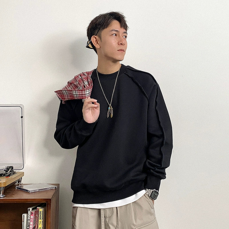 カジュアルソリッドカラースウェットシャツ