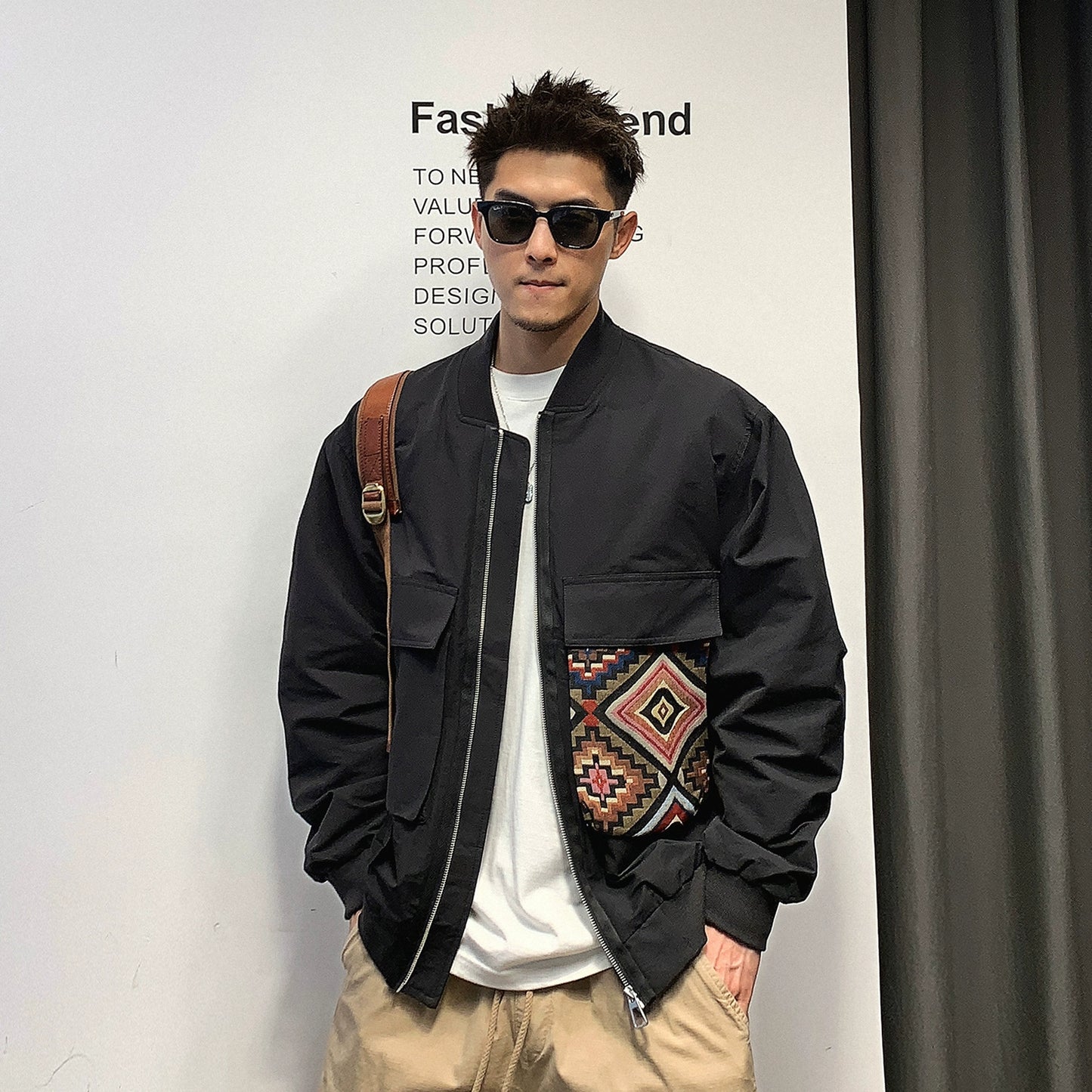 Trendy Color Block Baseball Jacket