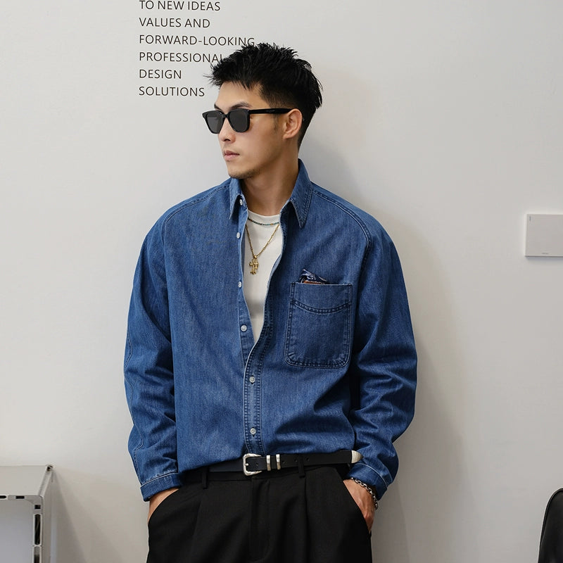 Blue Denim Long Sleeve Shirt