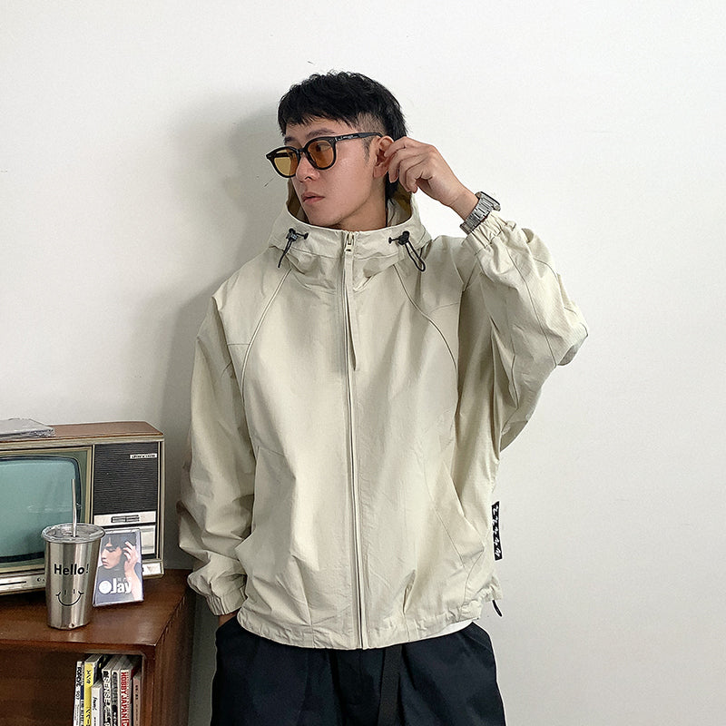 Drawstring hooded jacket