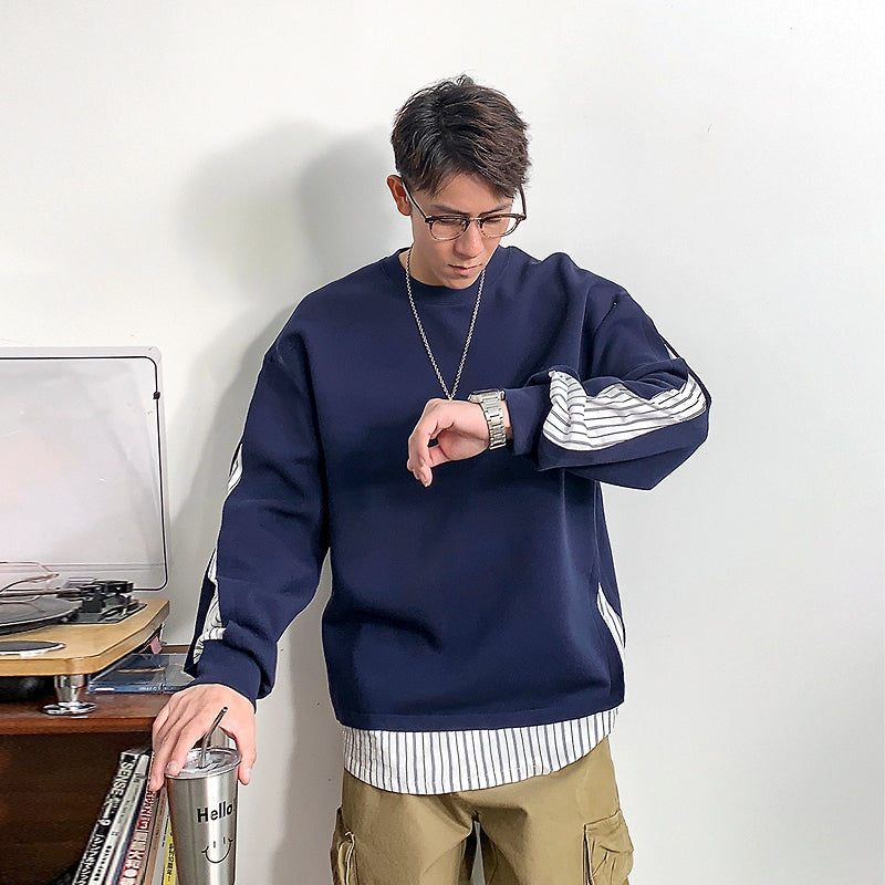 Spring block knit sweater