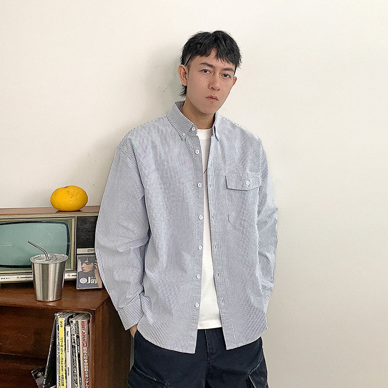 Trendy striped long sleeve shirt