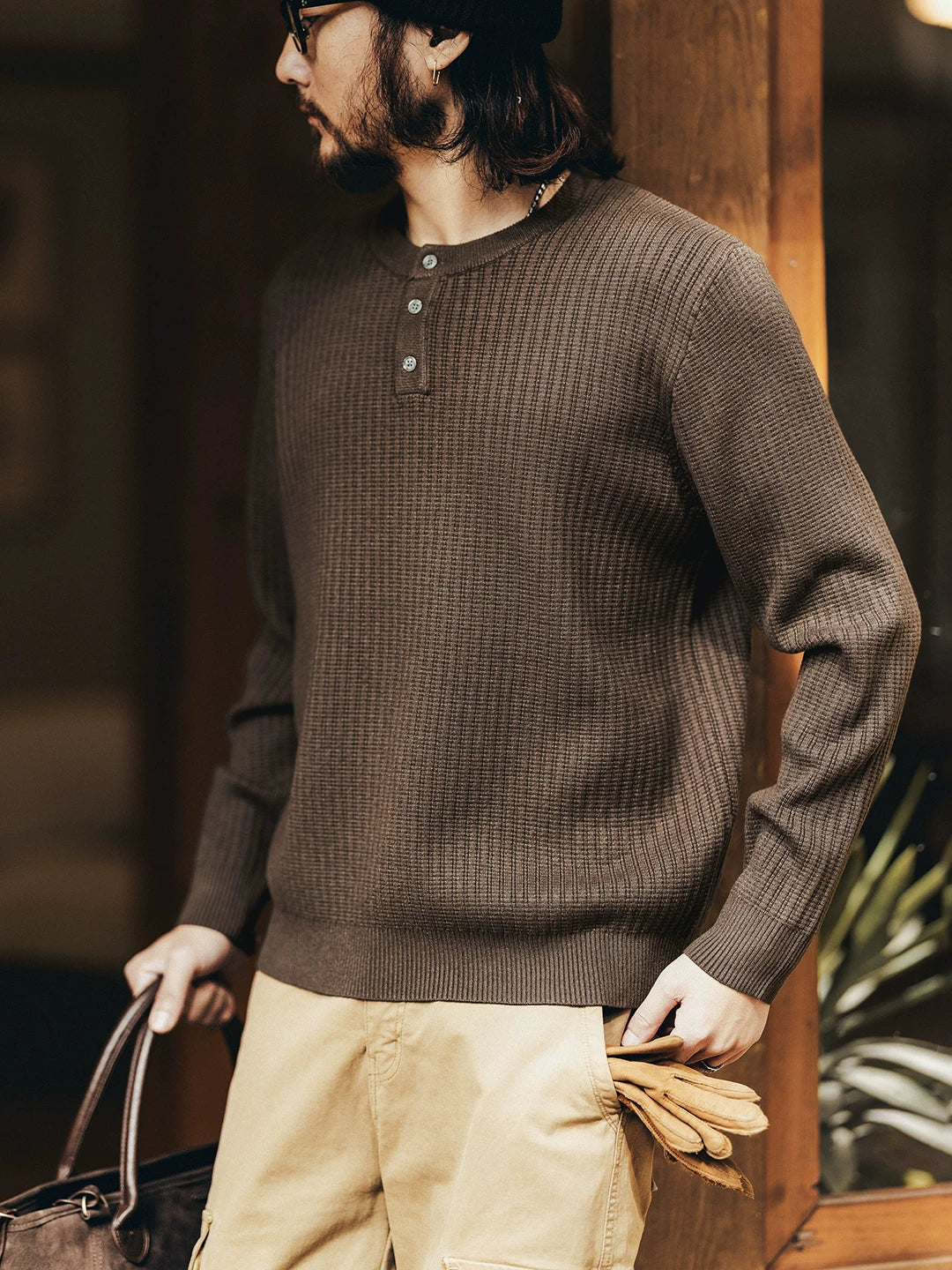 レトロストライプニットセーター