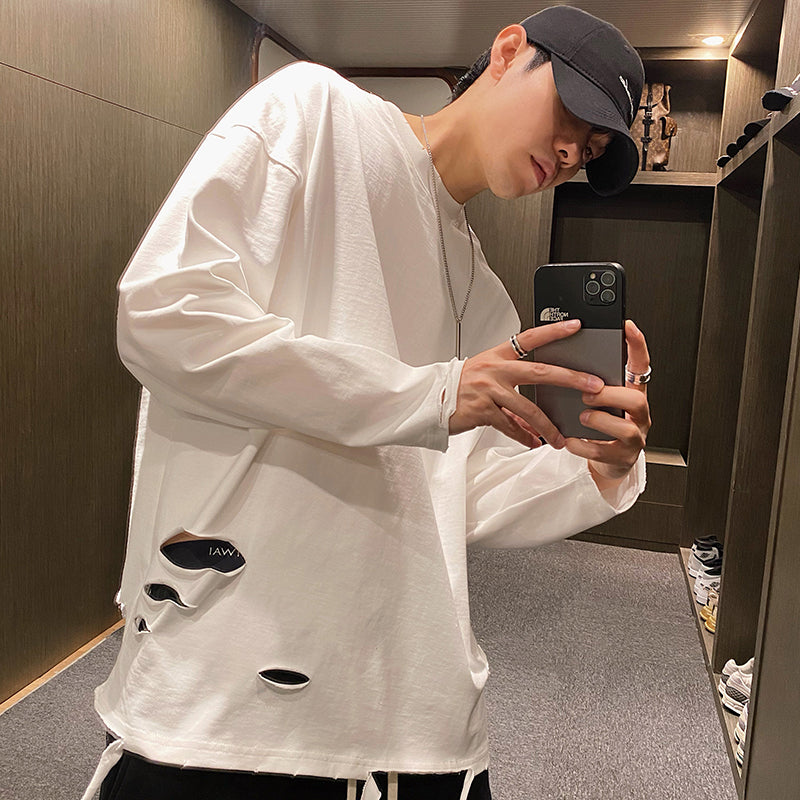 American Broken Hole Long Sleeve T-Shirt