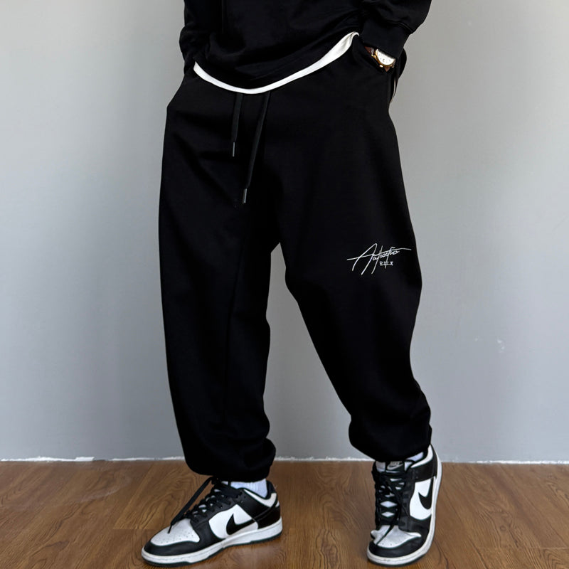 刺繍ルーズスポーツパンツ