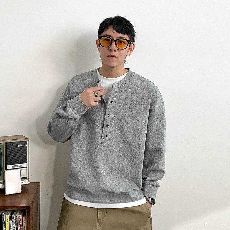 Henley collar sweater