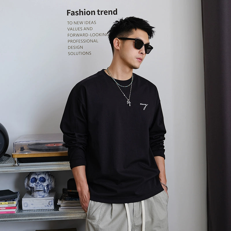 Embroidered Long-Sleeve T-Shirt