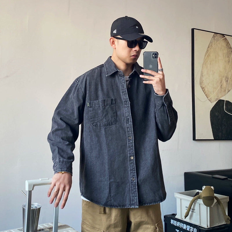 Vintage Denim Streetwear Shirt