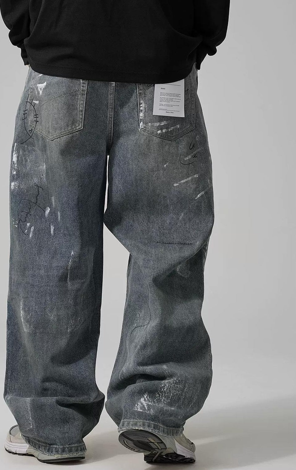 ストリートスタイルワイドレッグジーンズ