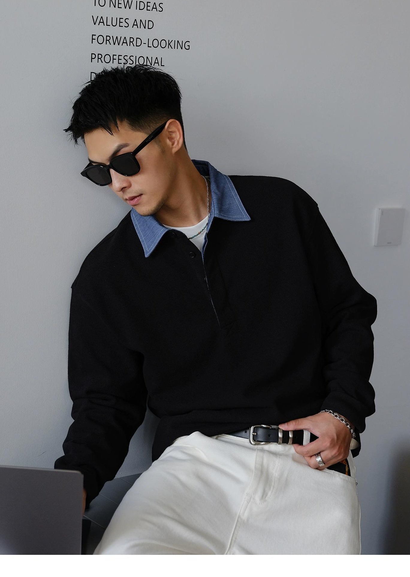 Casual Lapel Sweatshirt