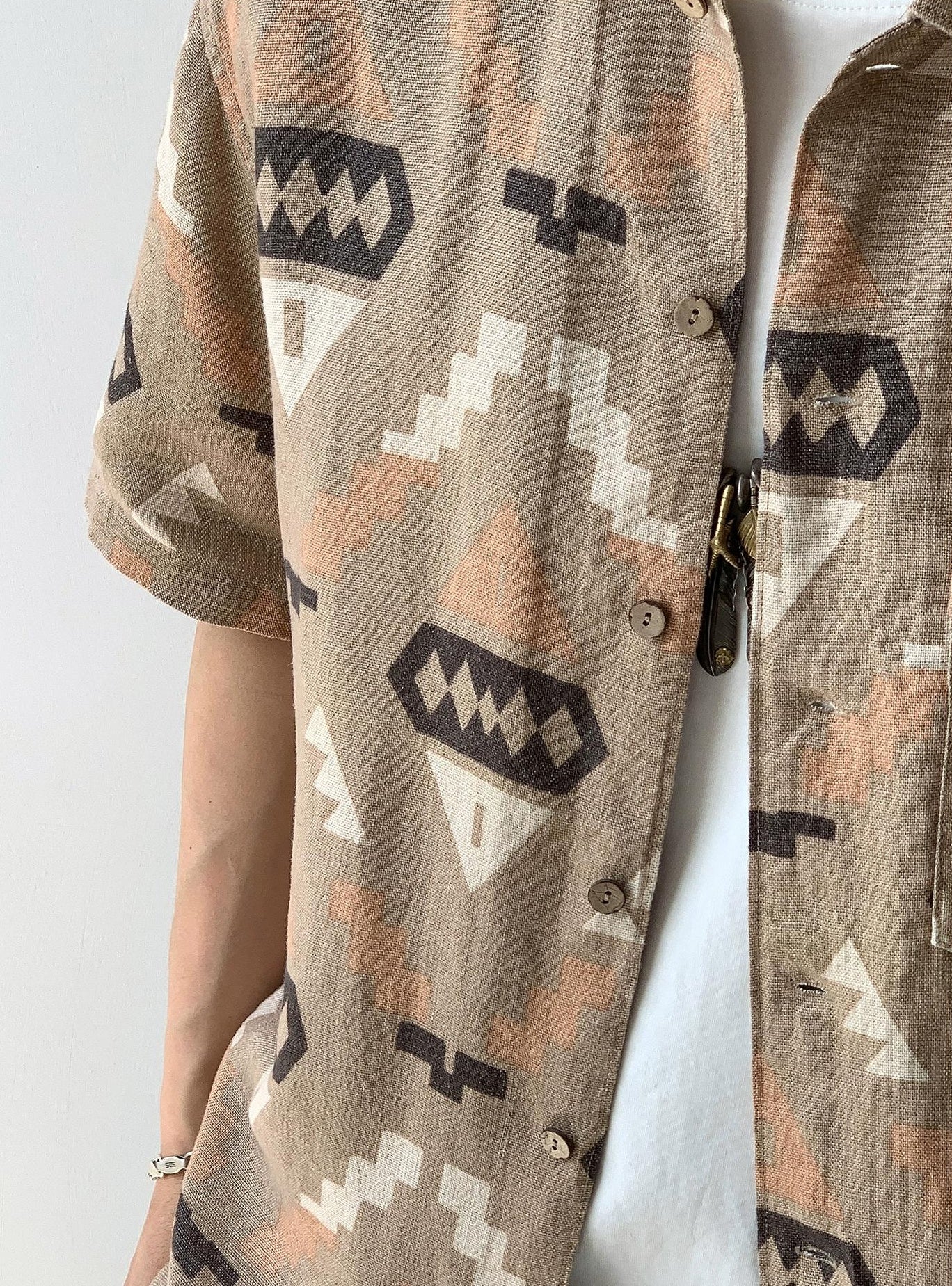 Retro Linen Short-Sleeve Shirt