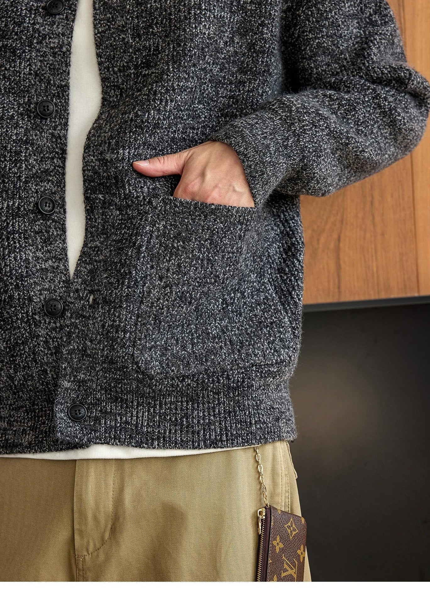 Black knit cardigan jacket