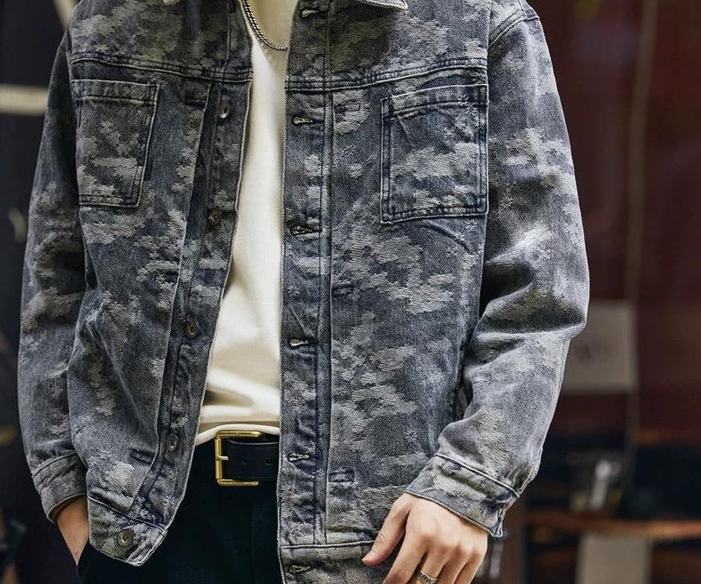 レトロカモフラージュデニムジャケット