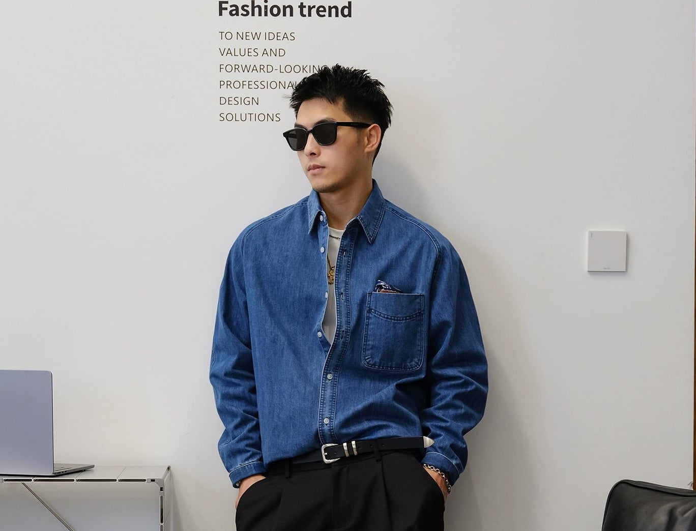 Blue Denim Long Sleeve Shirt