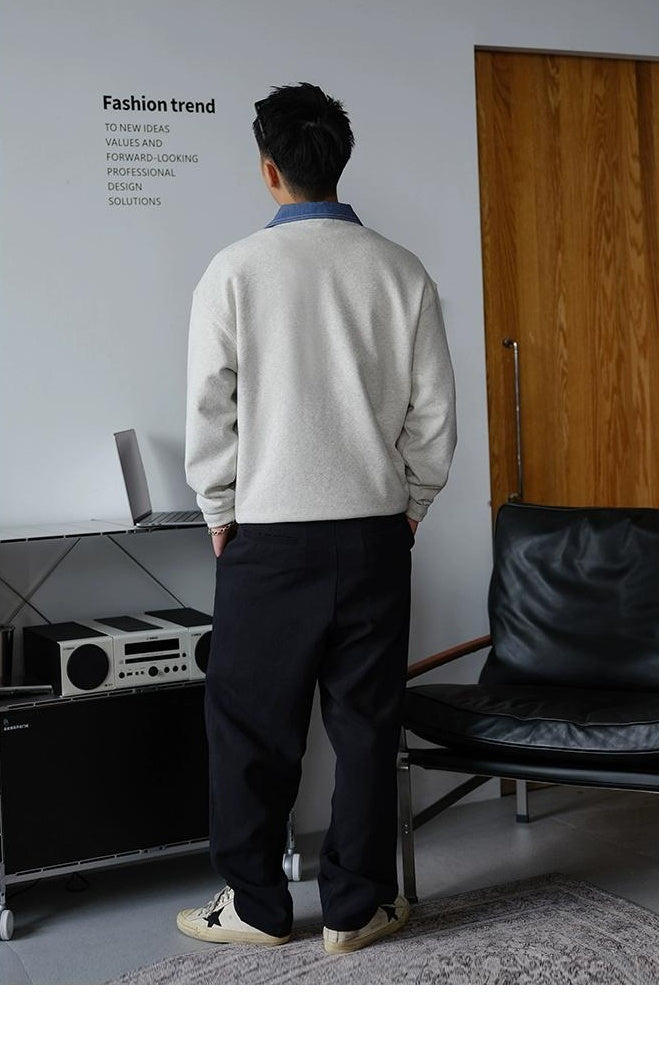 Casual Lapel Sweatshirt