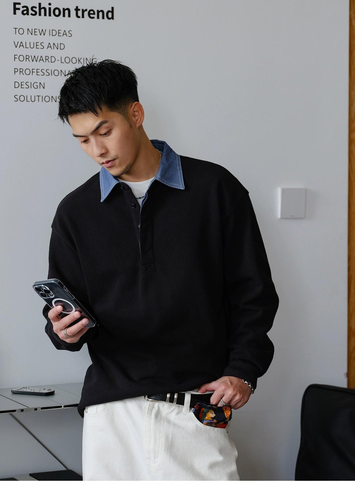 Casual Lapel Sweatshirt