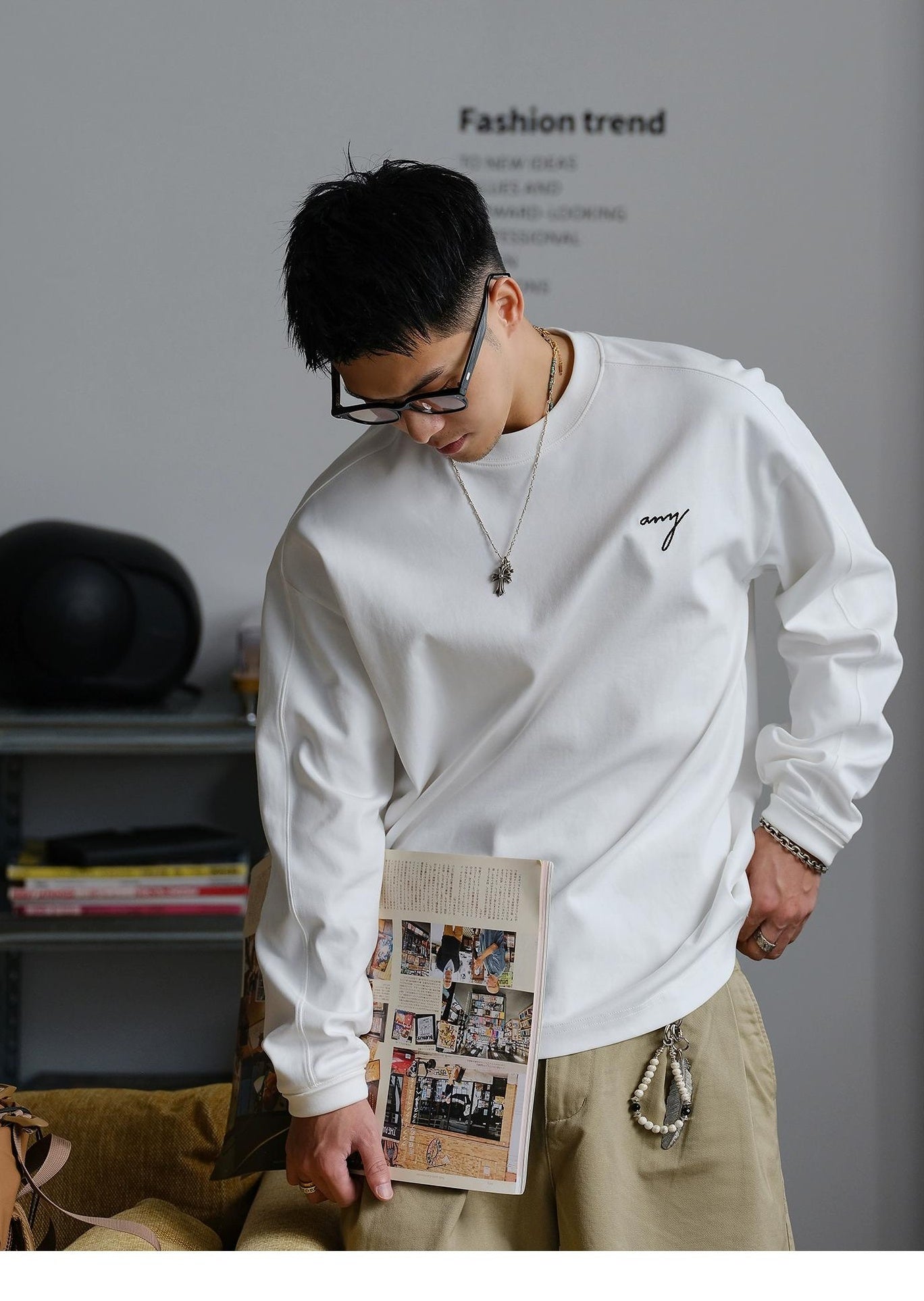 Embroidered Long-Sleeve T-Shirt