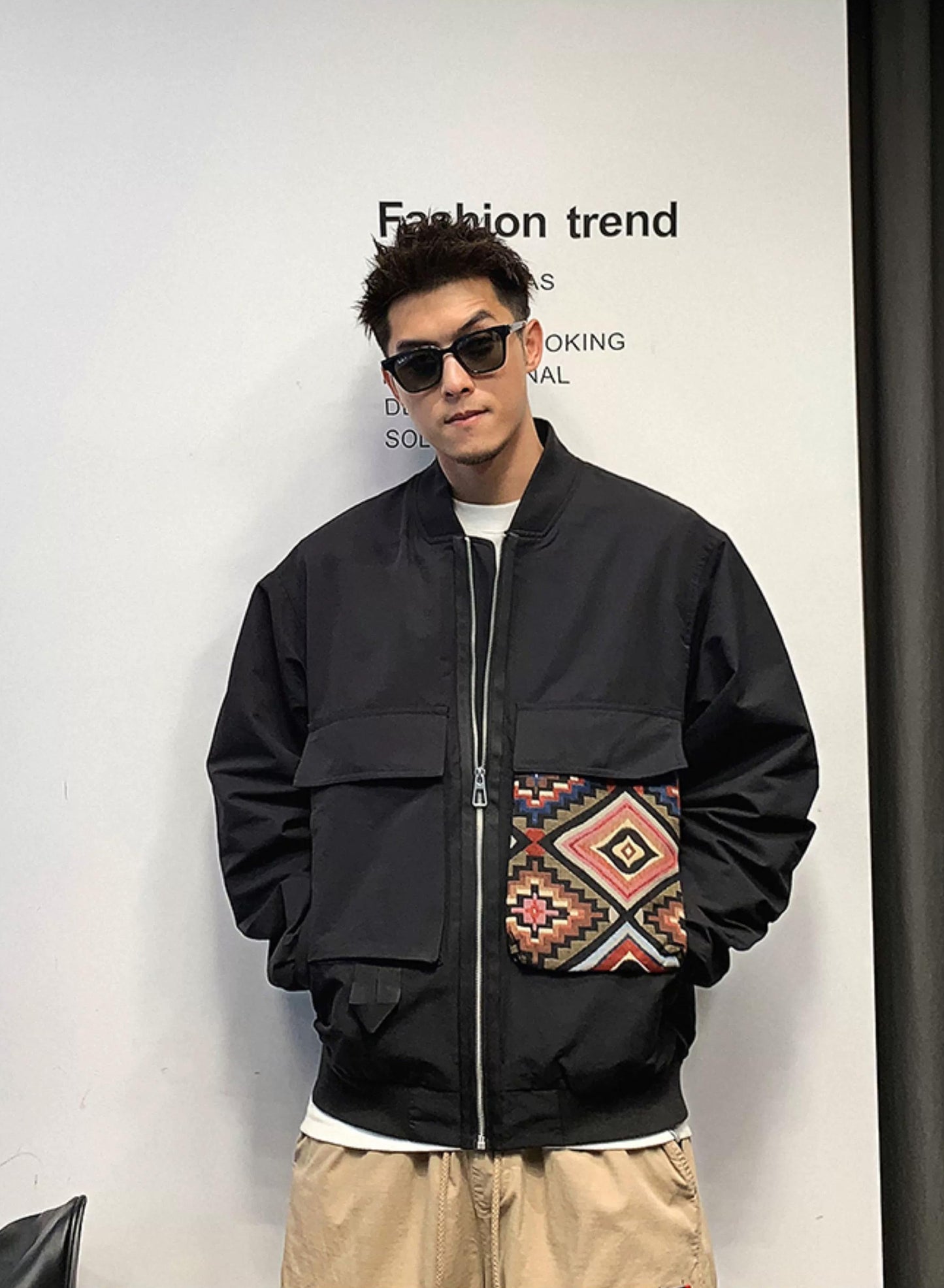 Trendy Color Block Baseball Jacket
