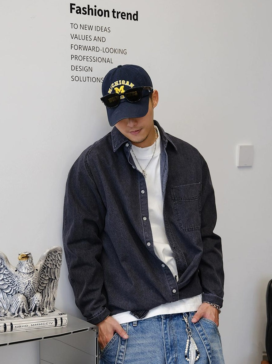 Blue Denim Long Sleeve Shirt