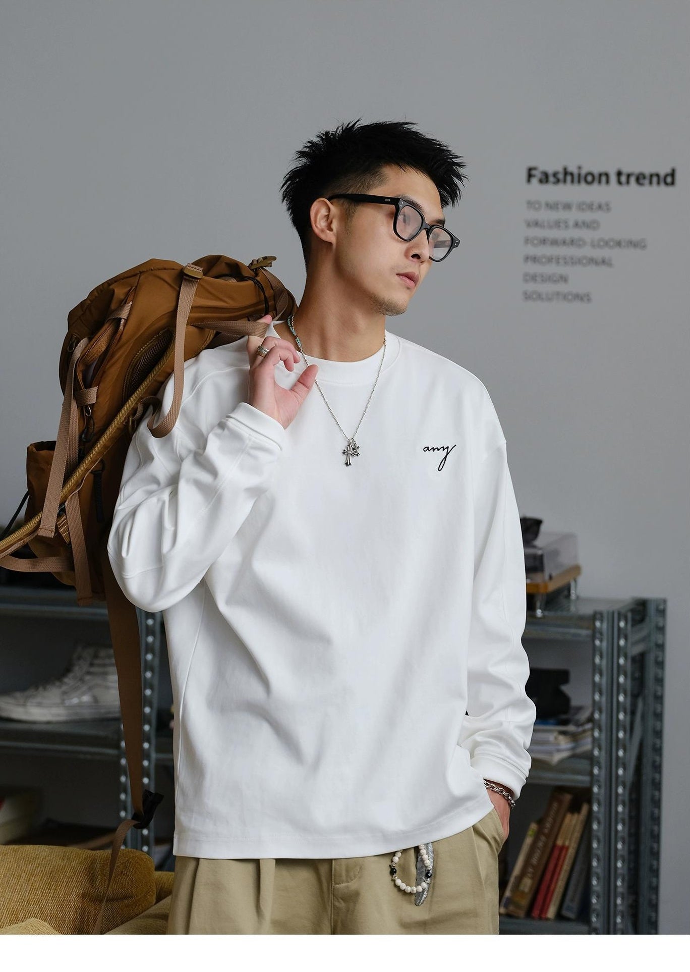 Embroidered Long-Sleeve T-Shirt