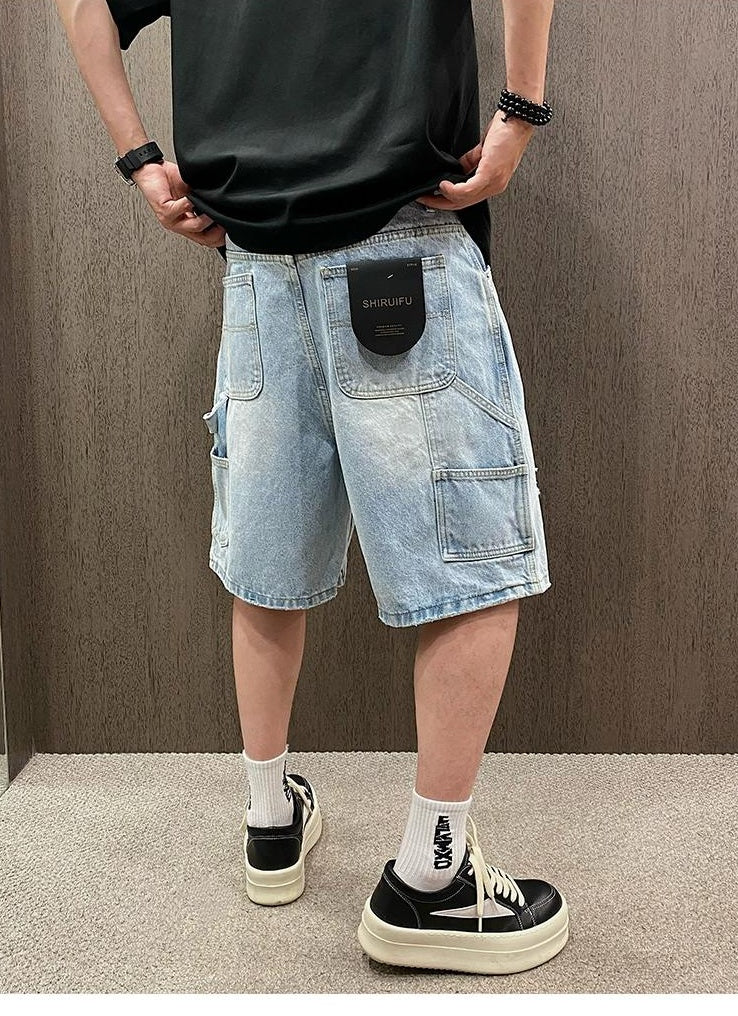 Casual Distressed Denim Shorts