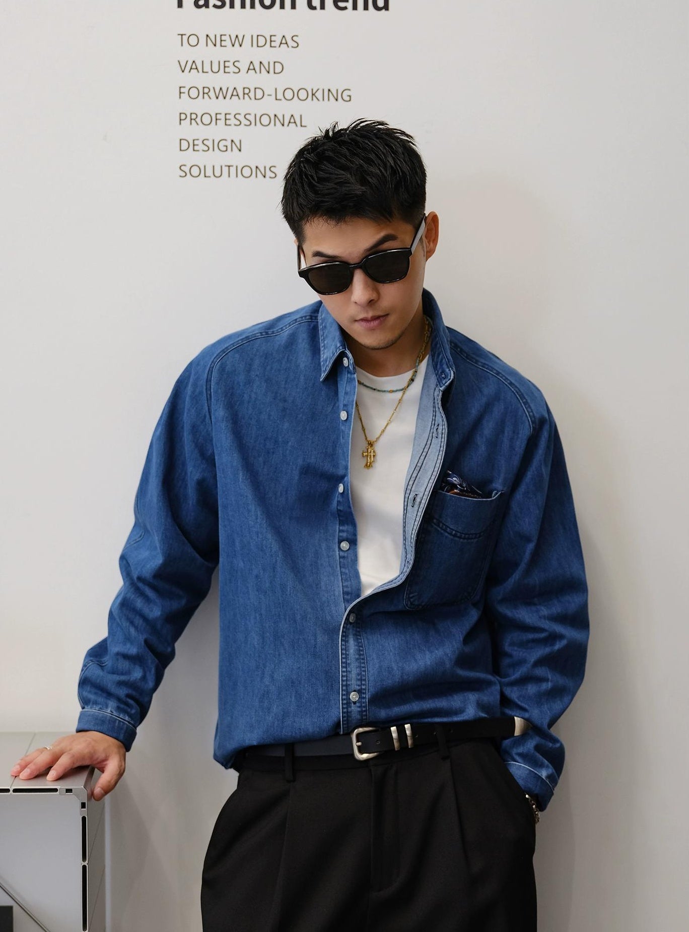 Blue Denim Long Sleeve Shirt