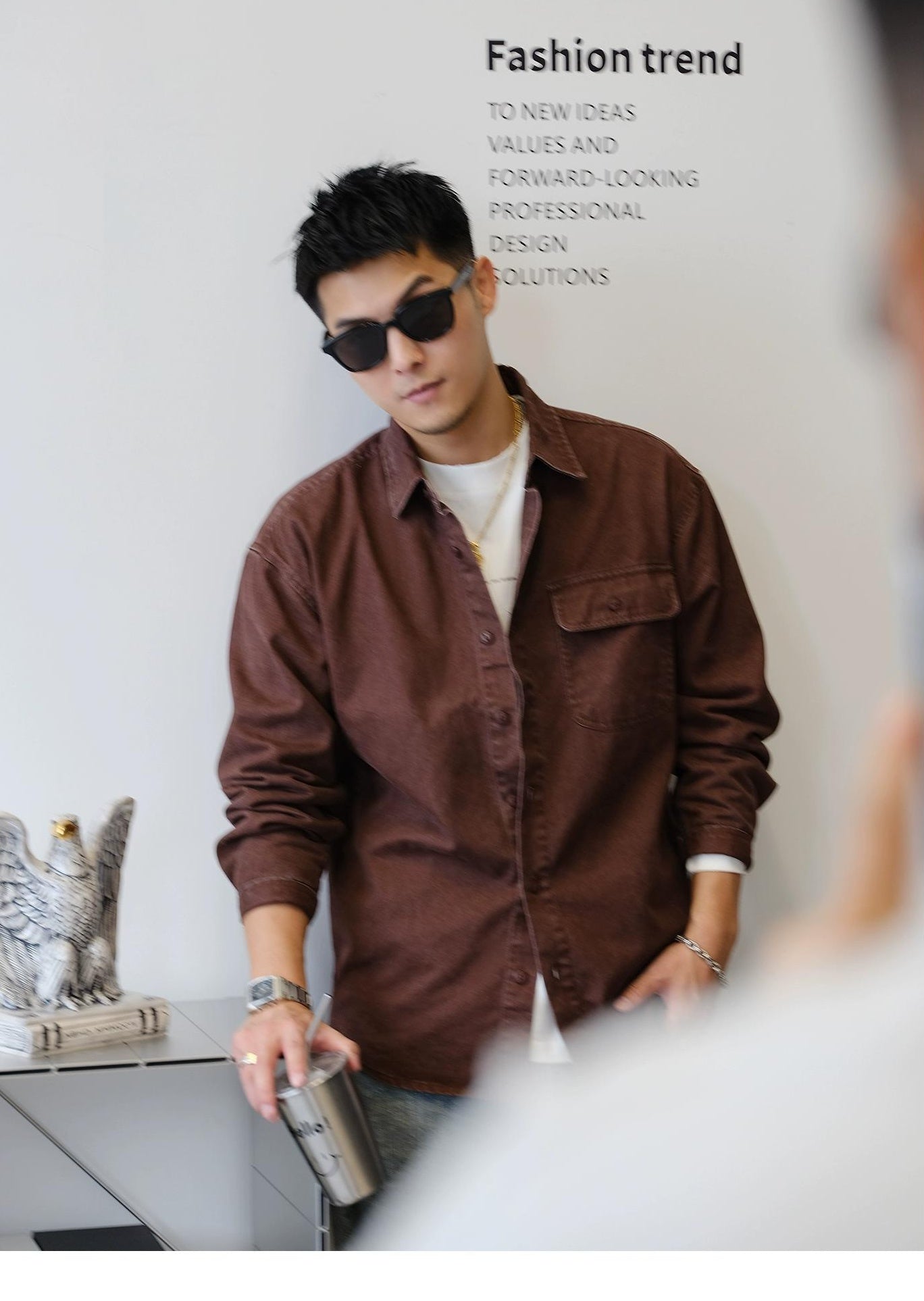 Retro Denim Long-Sleeve Shirt