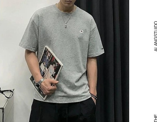 サマー ブreathable エンブロイダード Tシャツ