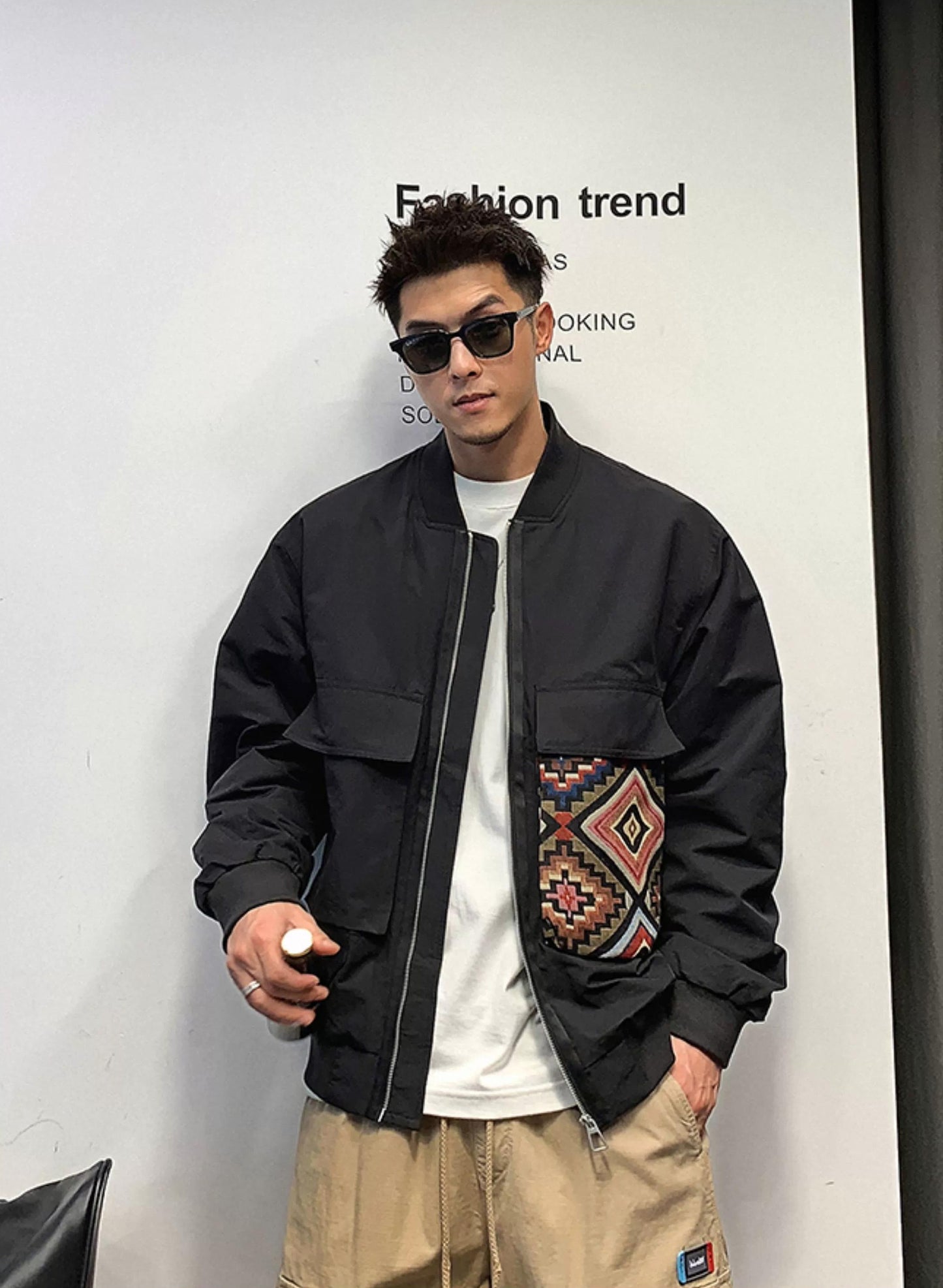 Trendy Color Block Baseball Jacket
